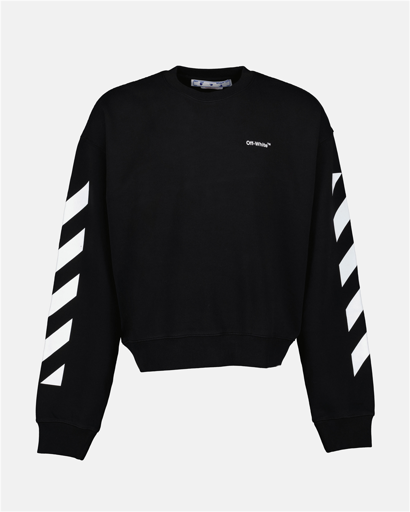 Moletons Sweatshirt Diag Off-White Preto Homme