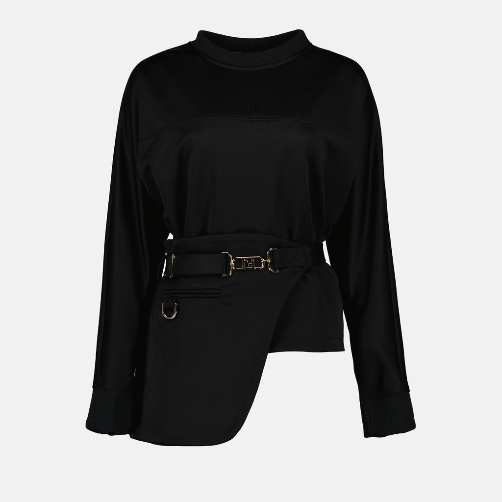 Felpe Sweatshirt à poche Fendi Nero Femme
