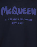 Felpe Sweatshirt Graffiti Alexander McQueen Blu Homme