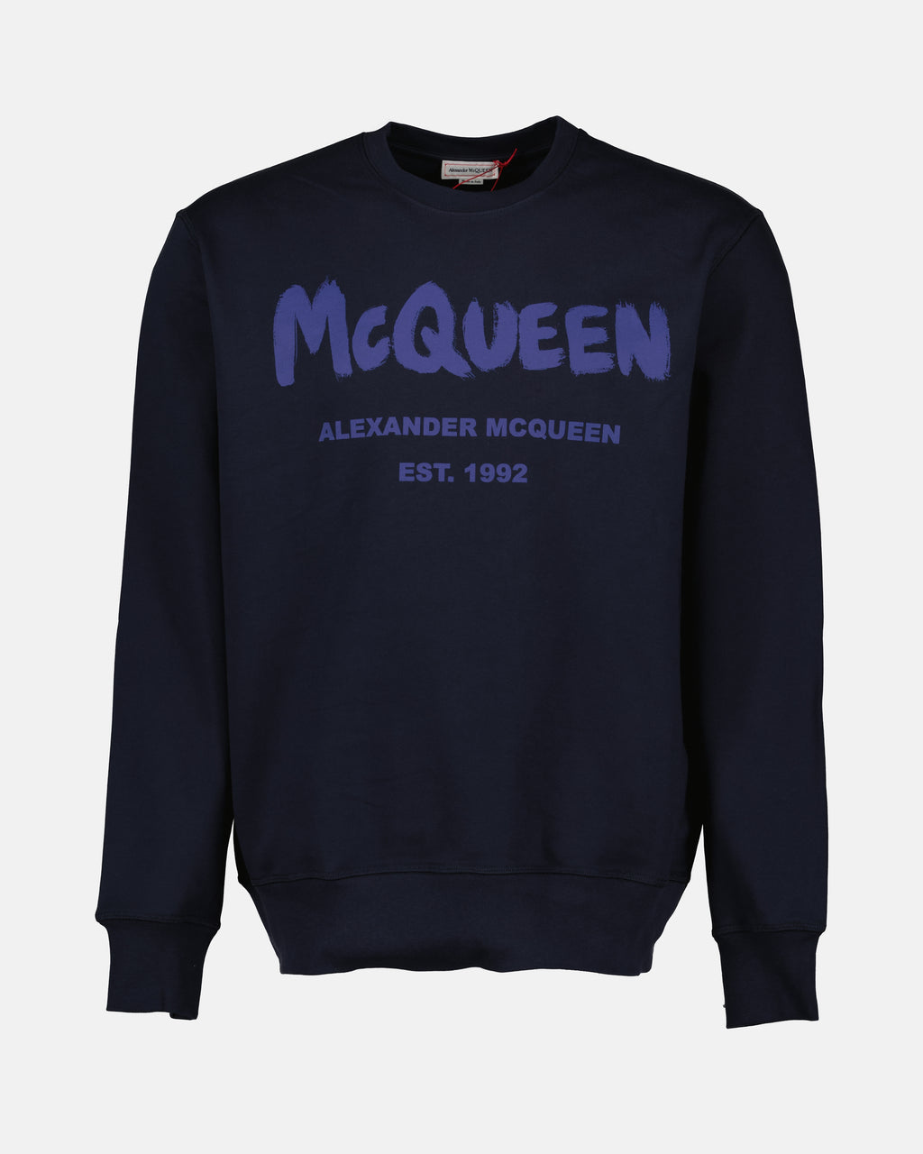 Felpe Sweatshirt Graffiti Alexander McQueen Blu Homme