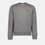 Sudaderas Sweatshirt Ami de Coeur Ami PARIS Gris Unisexo