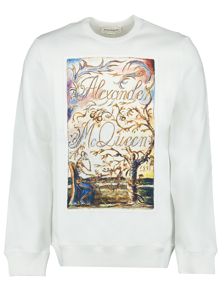 Sudaderas Sweatshirt Illustration de Blake Alexander McQueen Blanco Homme
