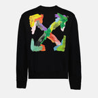 Maille Sweatshirt Brush Arrow Off-White Noir Homme