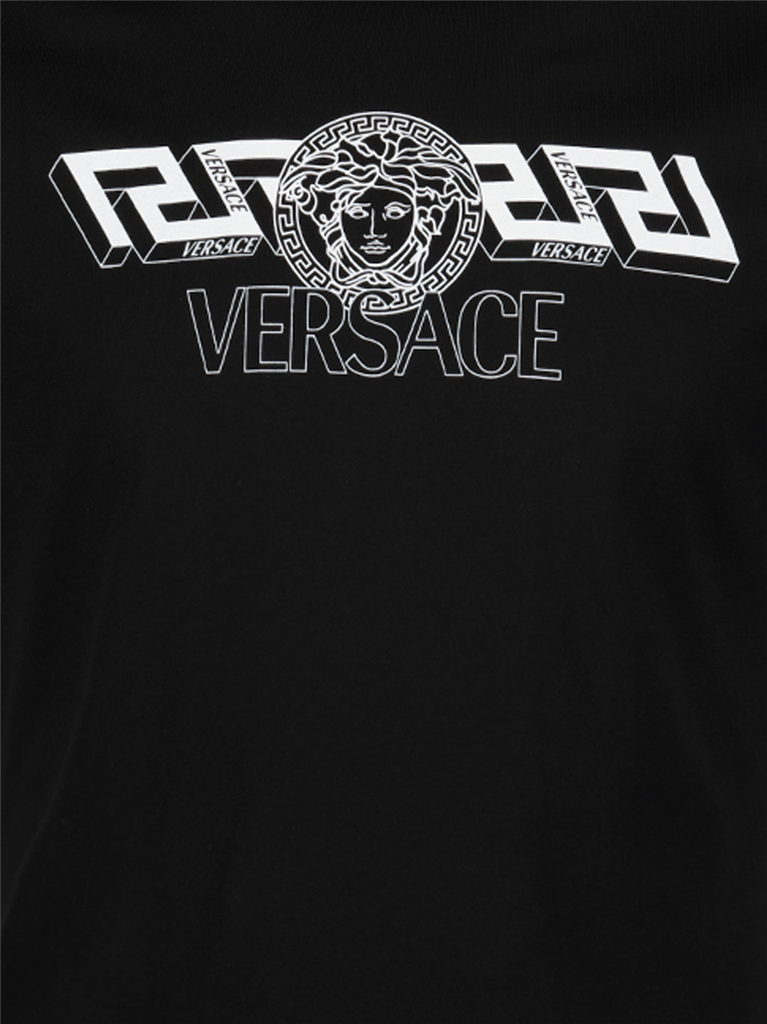 Tシャツ ロゴTシャツ Versace 黒 男