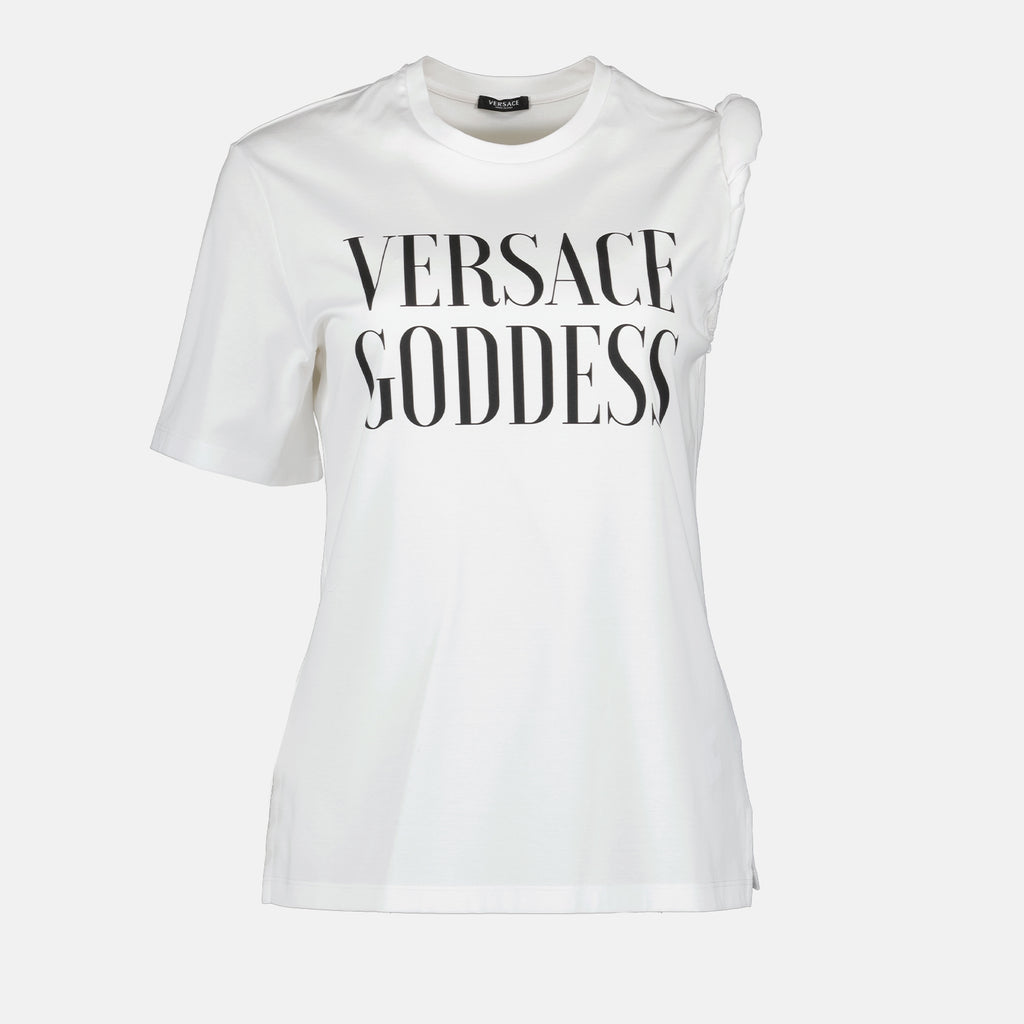 T-shirts T-shirt asymétrique Versace Blanc Femme