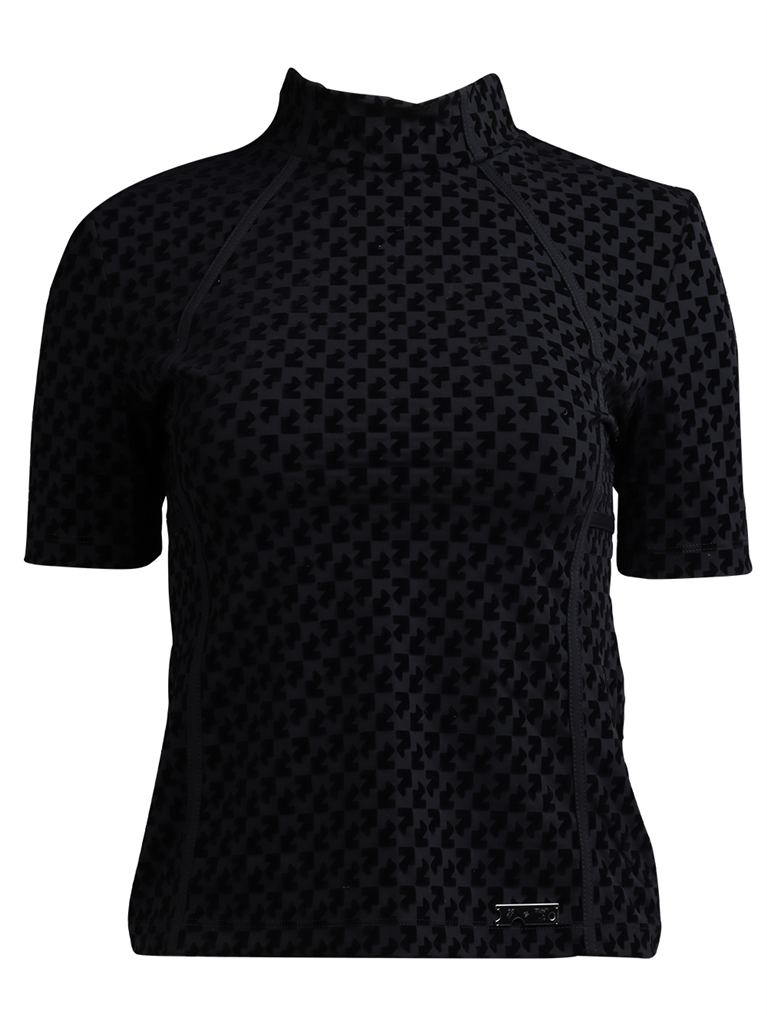 T-shirt T-shirt Athletic Flock Noir Off-White Nero Femme