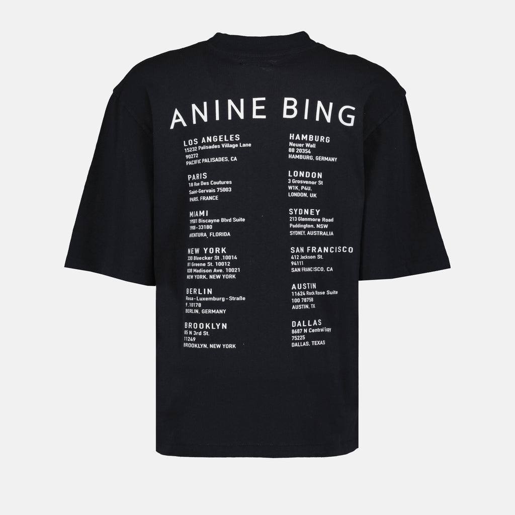 Tシャツ Avi Tee スマイリー T シャツ ブラック Anine Bing 黒 女性