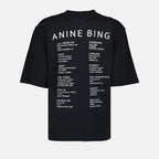 Tシャツ Avi Tee スマイリー T シャツ ブラック Anine Bing 黒 女性