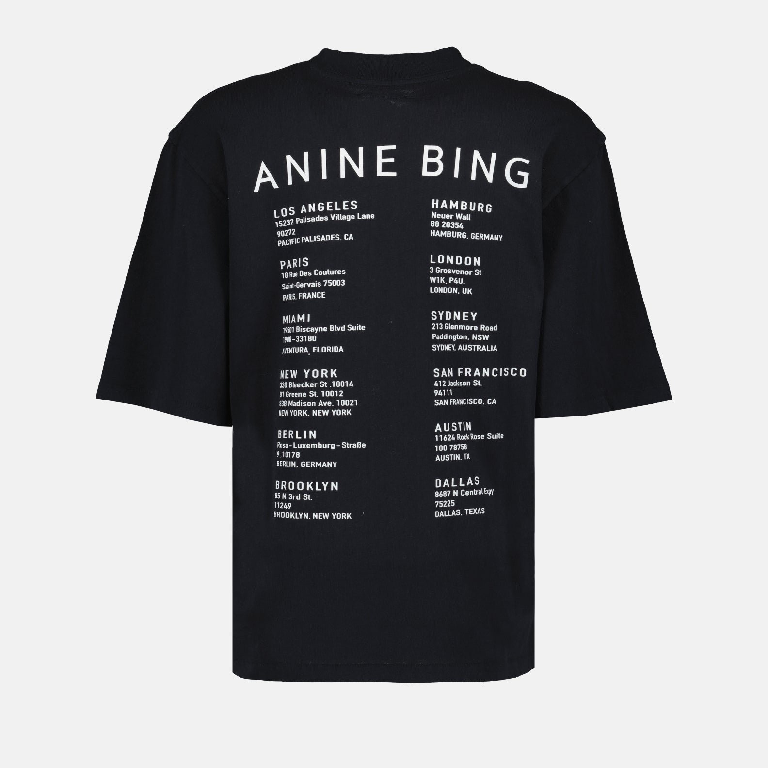 Tシャツ Avi Tee スマイリー T シャツ ブラック Anine Bing 黒 女性