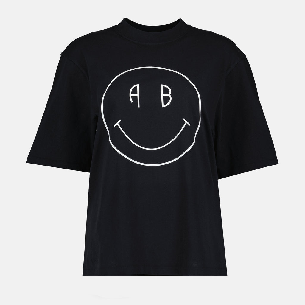 Tシャツ Avi Tee スマイリー T シャツ ブラック Anine Bing 黒 女性