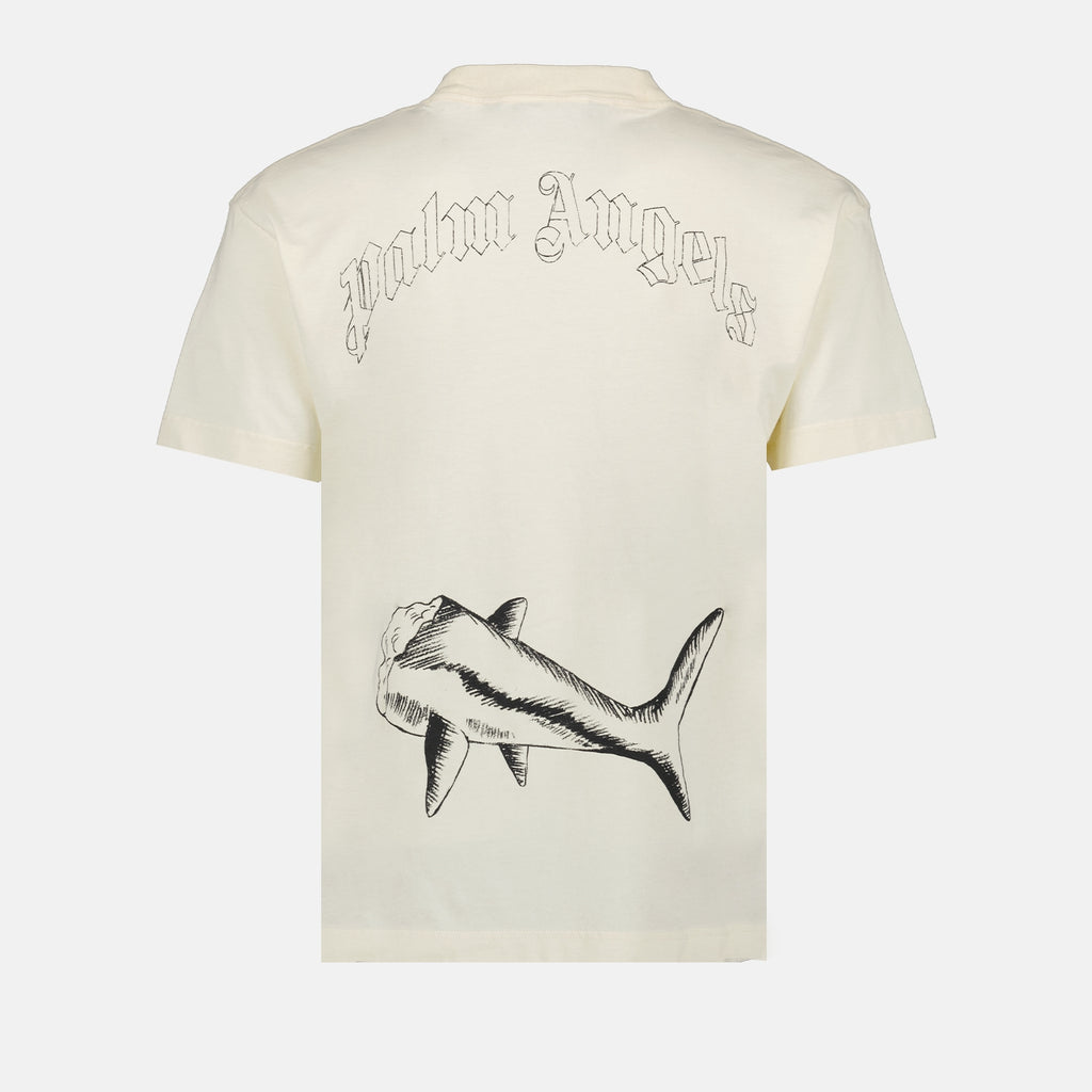 T-Shirts T-shirt Broken Shark Palm Angels Beige Homme