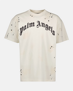 T-shirts T-shirt Glitte logo Palm Angels Blanc Homme