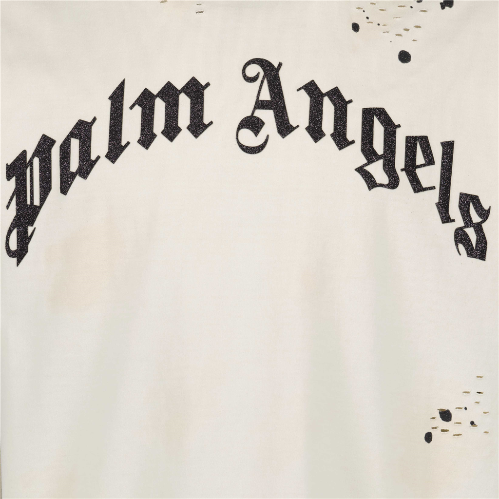 T-shirts T-shirt Glitte logo Palm Angels Blanc Homme