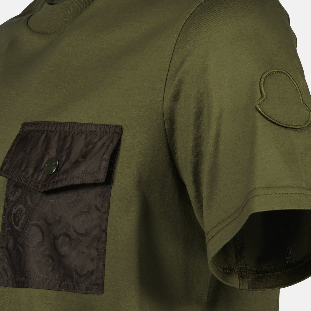 T-shirts T-shirt bi-matière Moncler Vert Homme