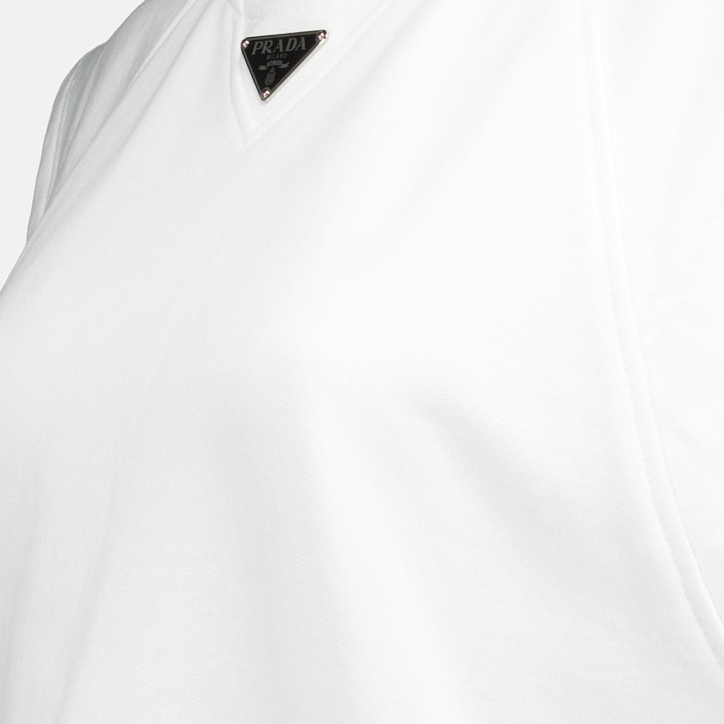 トップス トライアングルロゴTシャツ Prada 白 女性