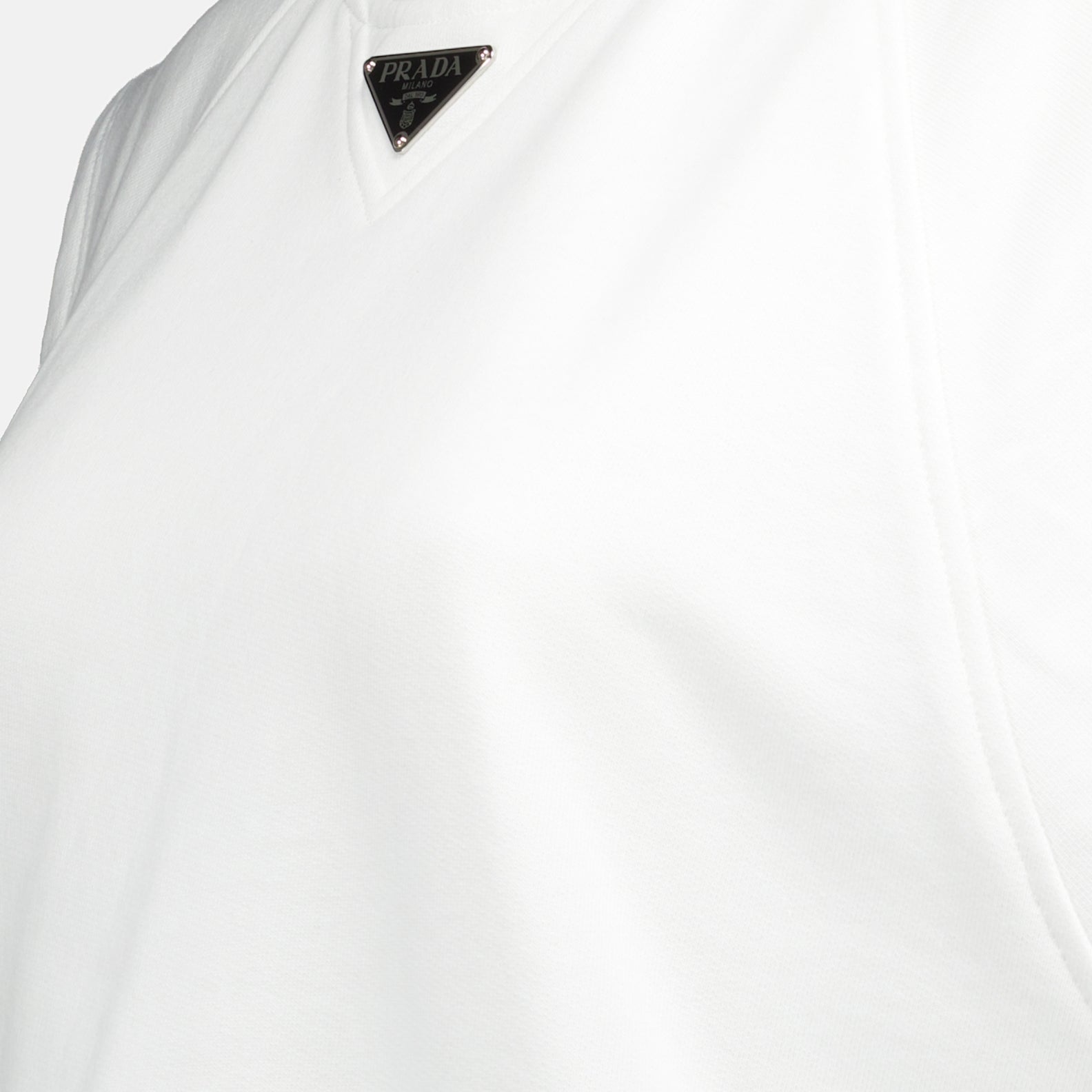 トップス トライアングルロゴTシャツ Prada 白 女性