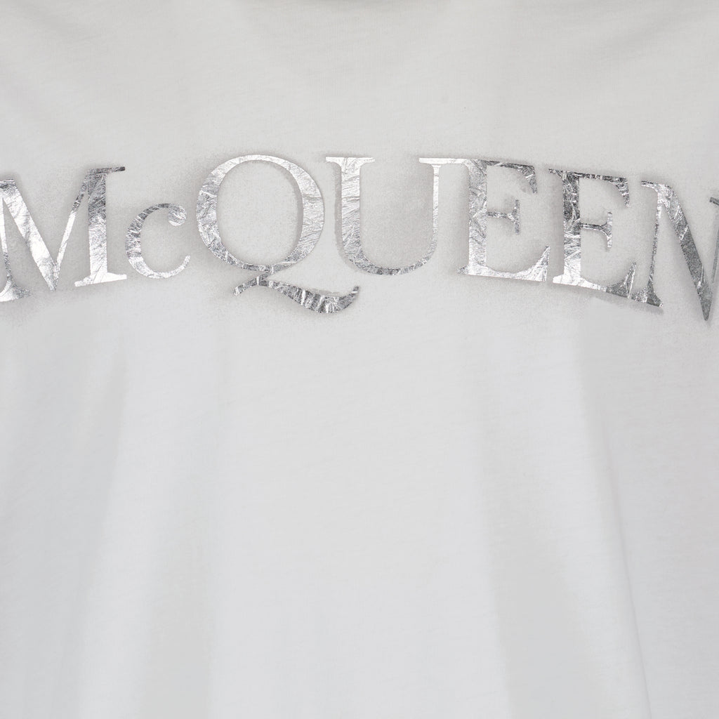 T-Shirts T-shirt à logo Alexander McQueen Weiß Homme