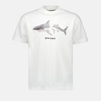 Camisetas T-shirt Broken Shark Palm Angels Branco Homme