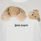 T-shirt T-shirt crop Bear Palm Angels Bianco Femme