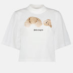 T-shirt T-shirt crop Bear Palm Angels Bianco Femme
