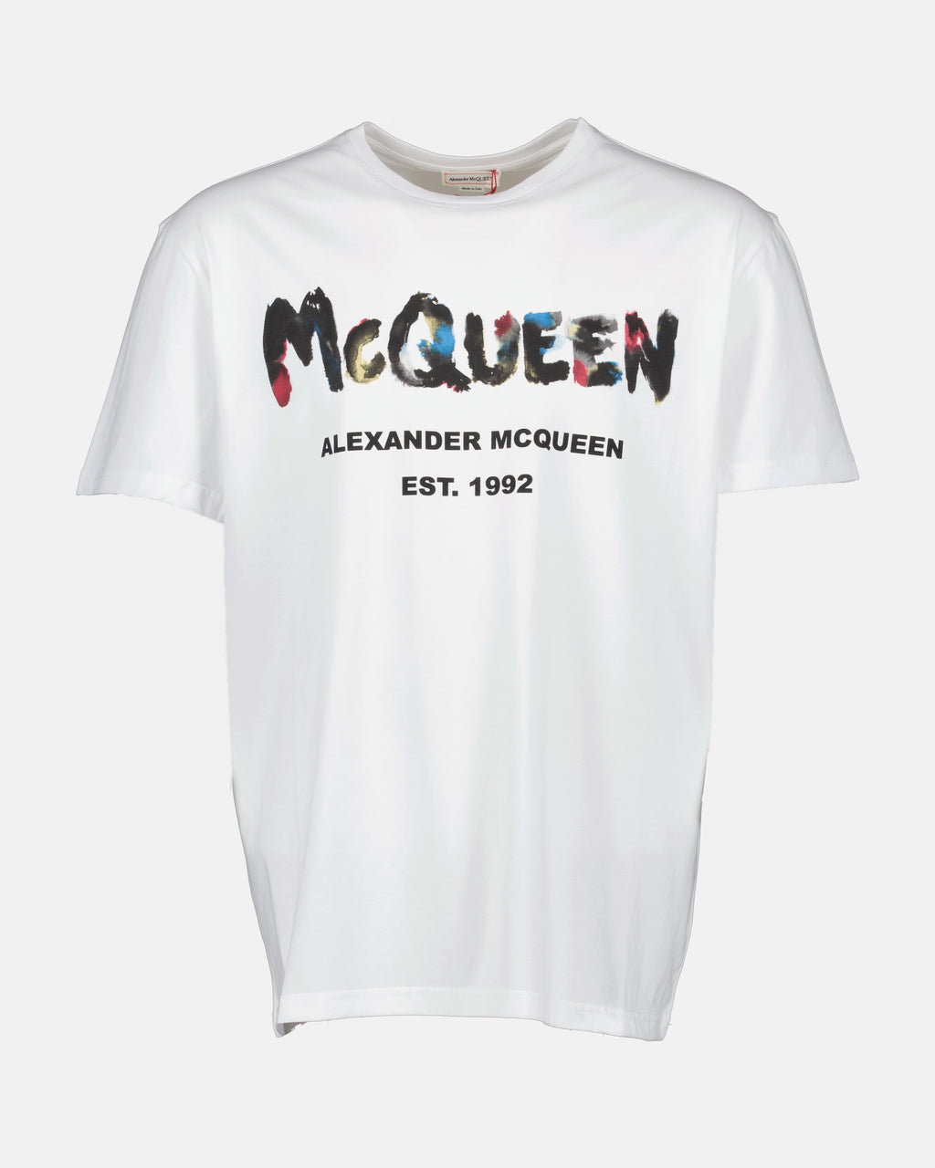 Camisetas T-shirt Graffiti Alexander McQueen Branco Homme