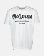 Camisetas T-shirt Graffiti Alexander McQueen Branco Homme