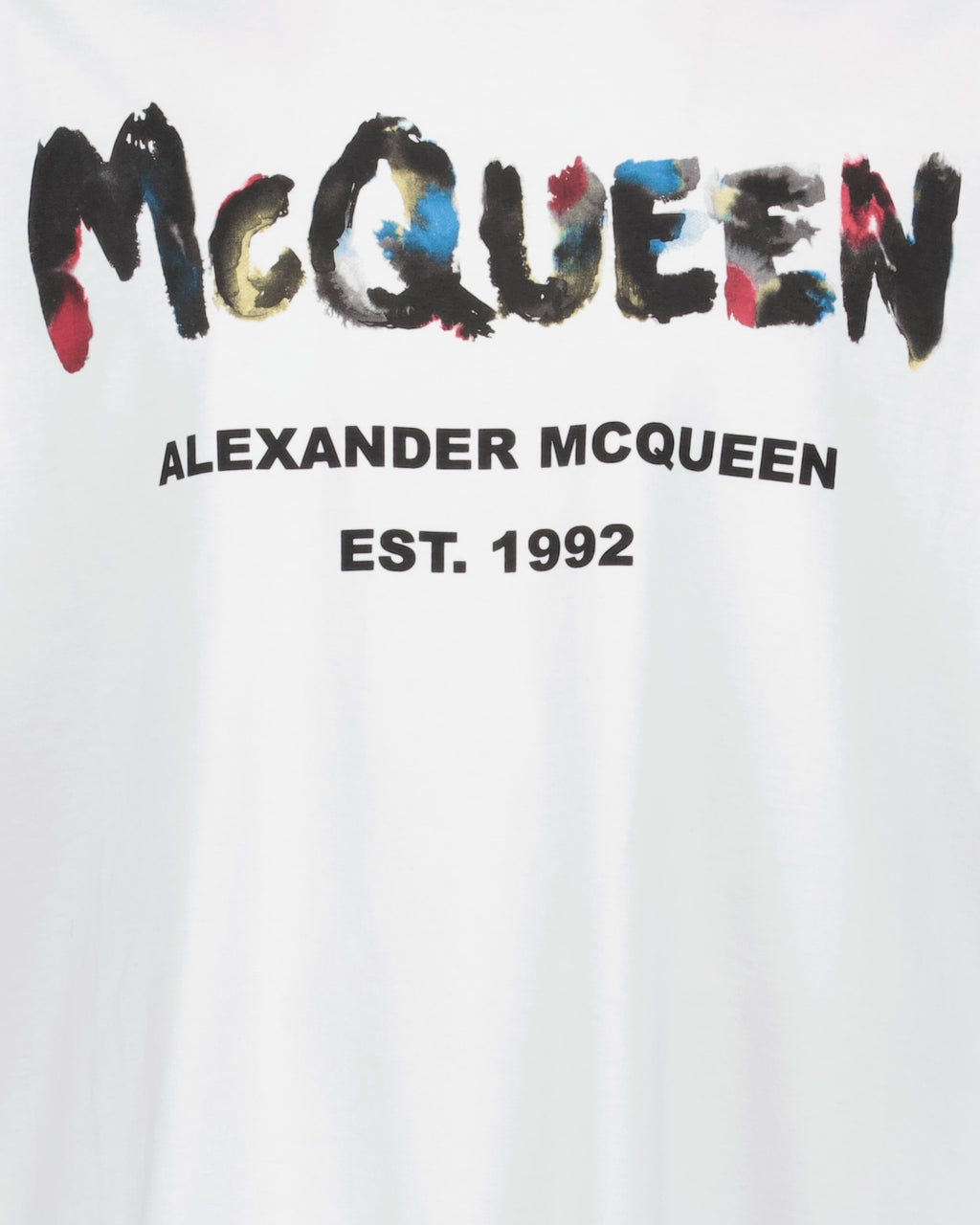 Camisetas T-shirt Graffiti Alexander McQueen Branco Homme