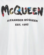 Camisetas T-shirt Graffiti Alexander McQueen Branco Homme