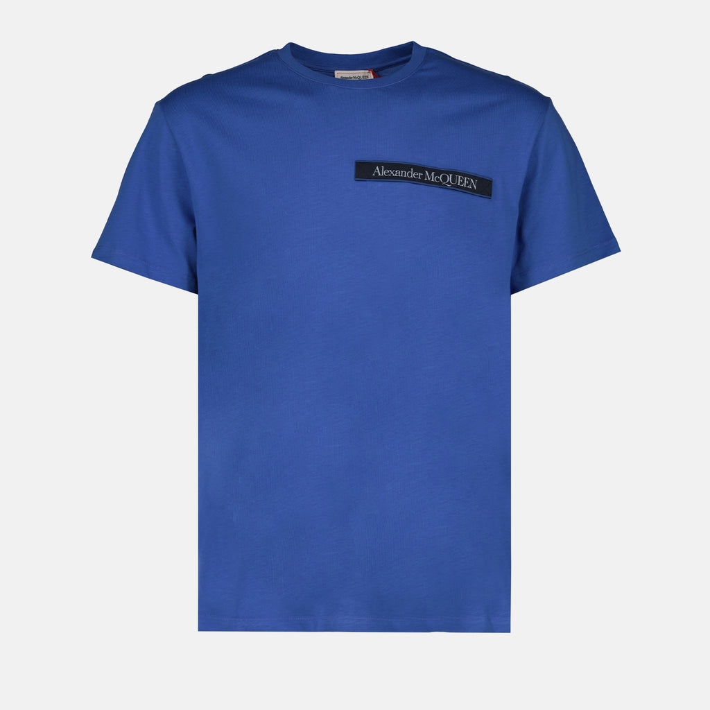T-Shirts T-shirt à logo bande Alexander McQueen Blau Homme