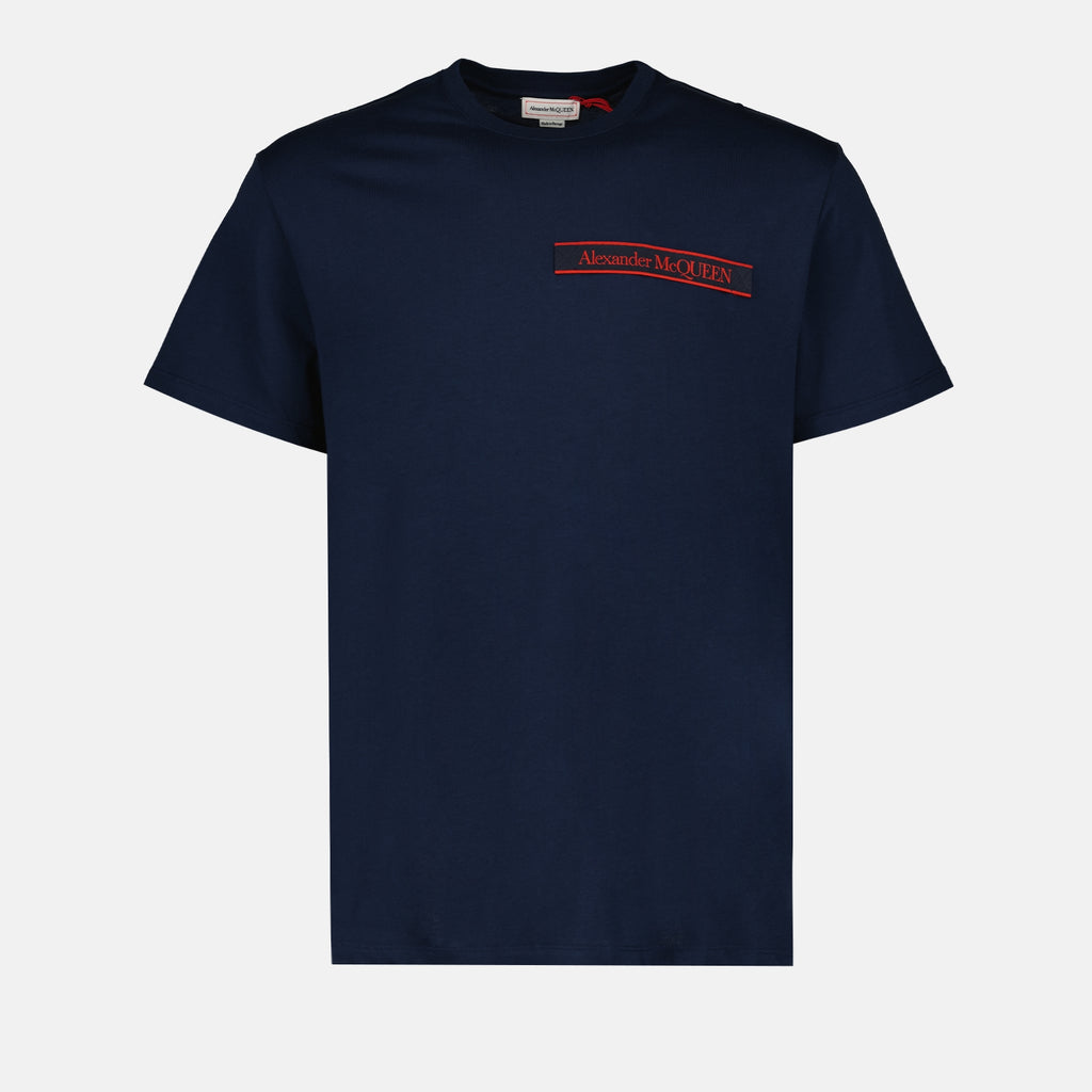 Tシャツ ロゴTシャツ Alexander McQueen 青 男
