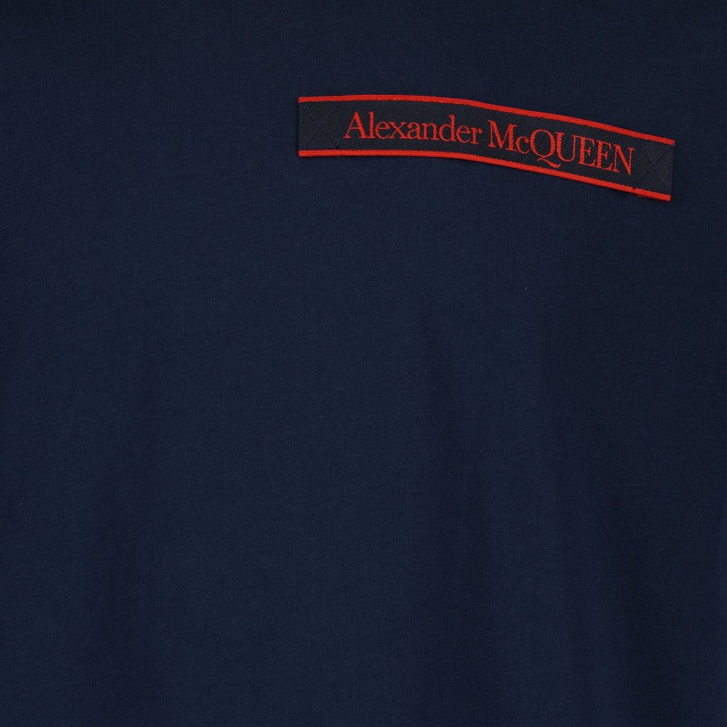 Tシャツ ロゴTシャツ Alexander McQueen 青 男