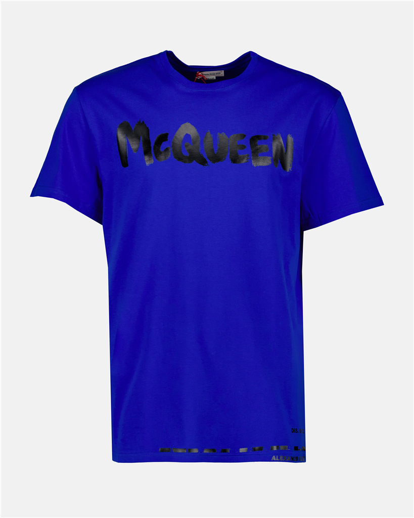 T-shirts T-shirt Graffiti Alexander McQueen Bleu Homme