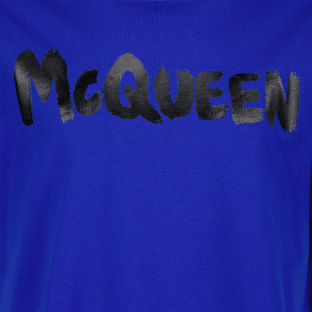 T-shirts T-shirt Graffiti Alexander McQueen Bleu Homme