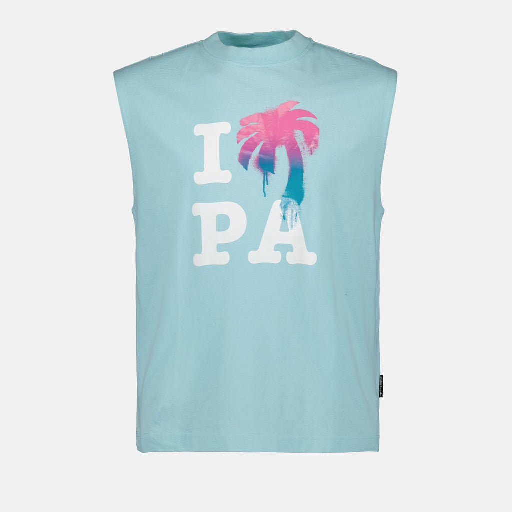 Camisetas T-shirt I love PA Palm Angels Azul Homme
