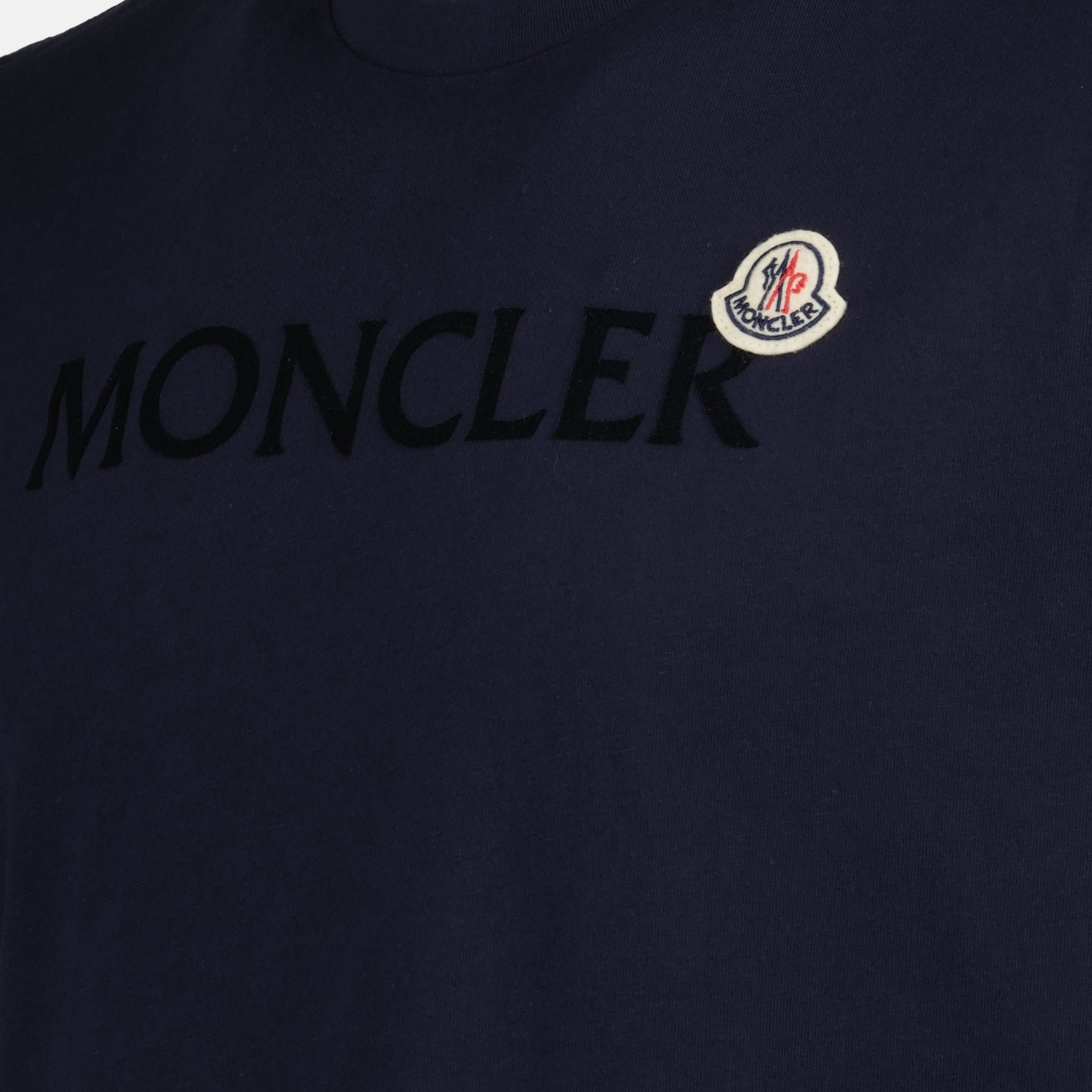T-shirt T-shirt logo signature Moncler Blu Homme