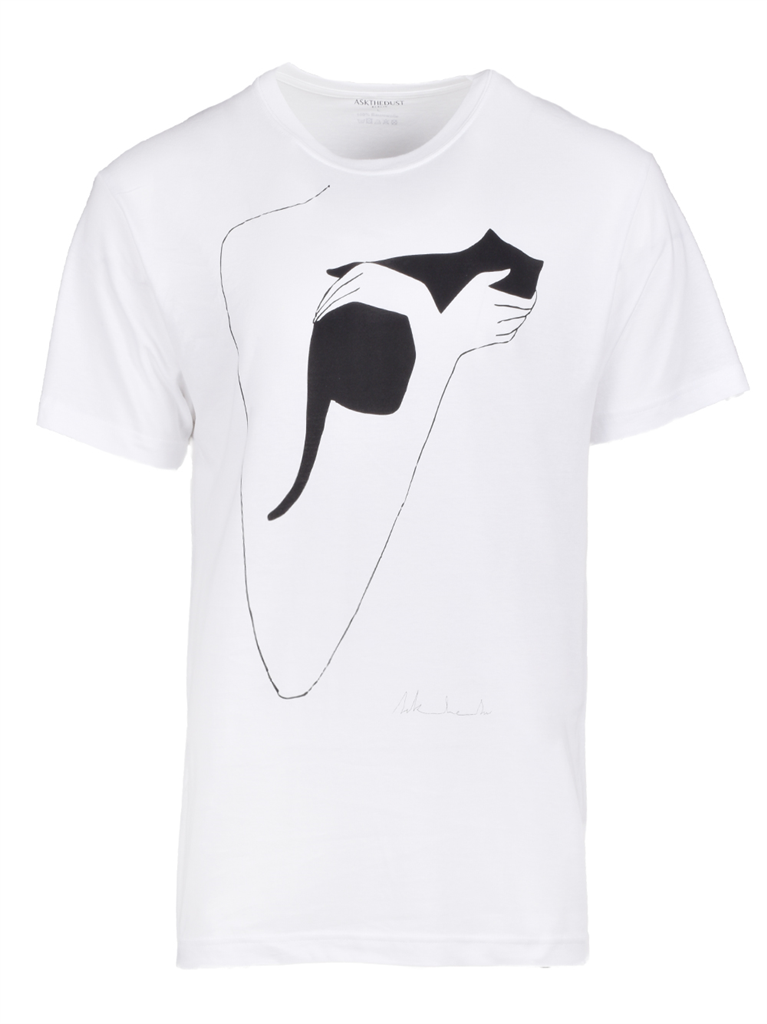 T-shirts T-shirt cat Askthedust Blanc Homme
