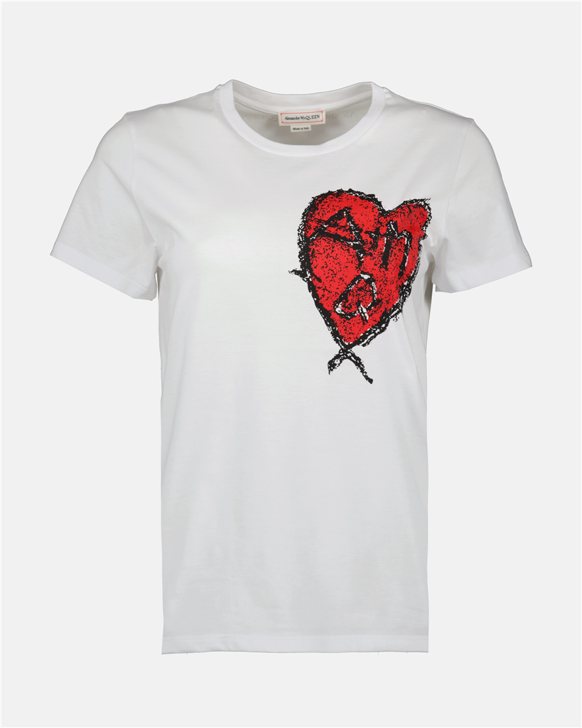 Sweatshirts T-shirt coeur Alexander McQueen Blanc Femme