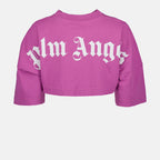 T-shirts T-shirt crop Palm Angels Violet Femme