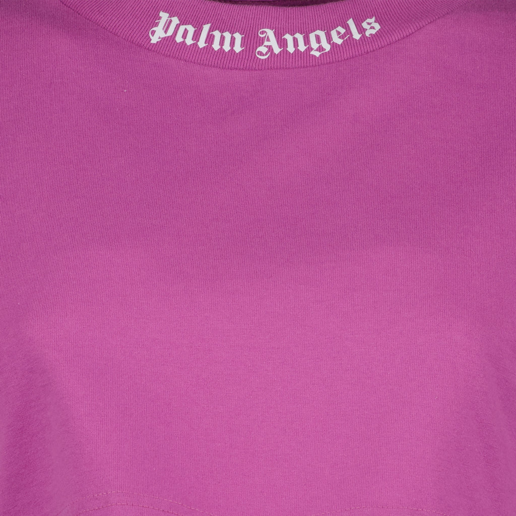 T-shirts T-shirt crop Palm Angels Violet Femme