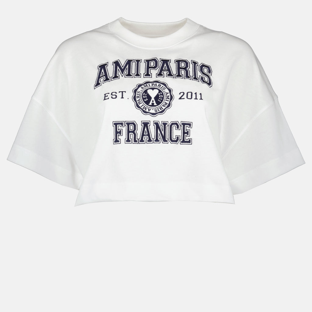 T-Shirts T-shirt cropped Ami PARIS Weiß Femme