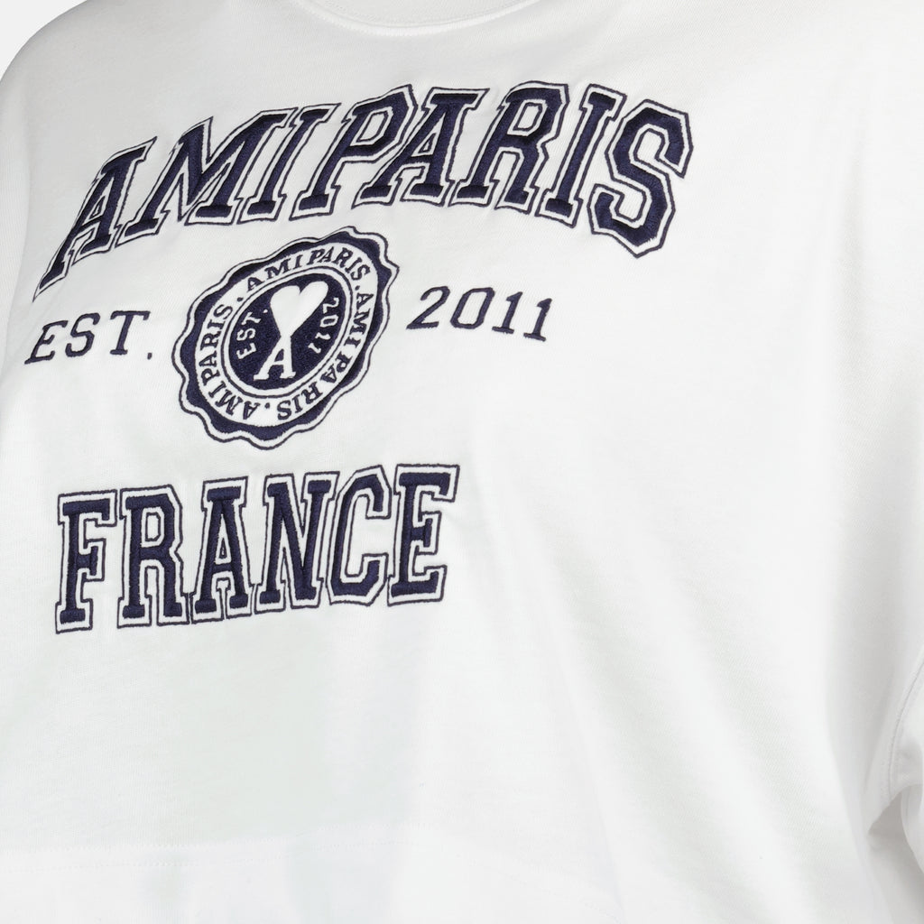 T-Shirts T-shirt cropped Ami PARIS Weiß Femme