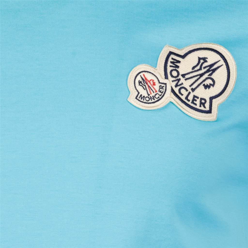 T-shirts T-shirt double logo Moncler Bleu Homme