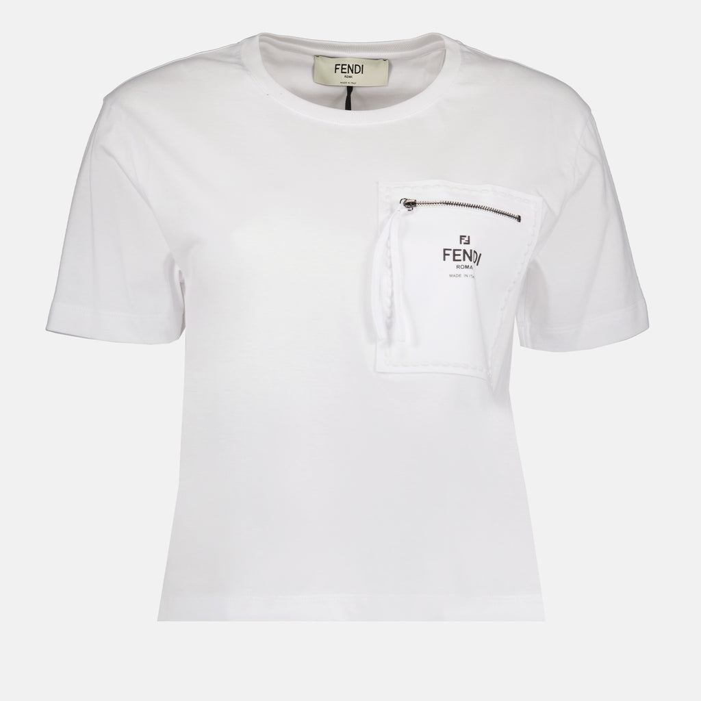 Camisetas T-shirt en jersey Fendi Branco Femme