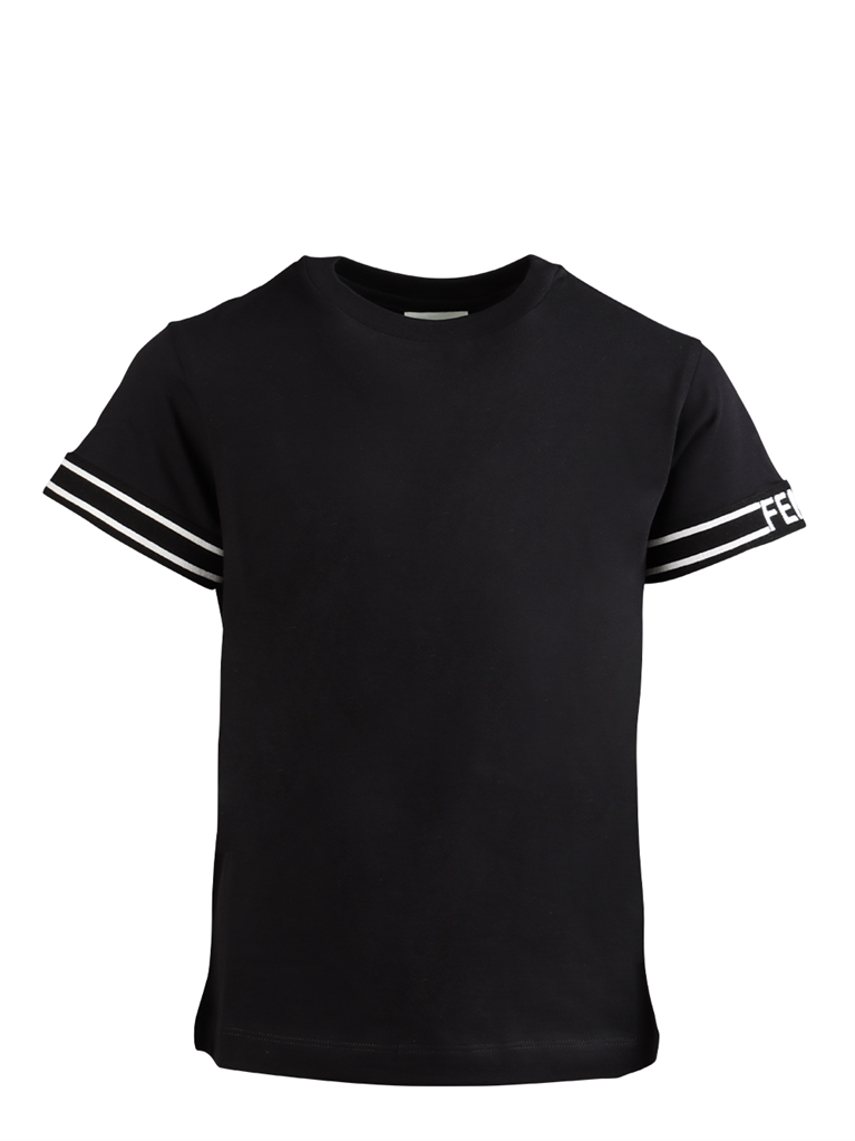 의류 T-shirt à liseré Fendi 검은색 어린이들