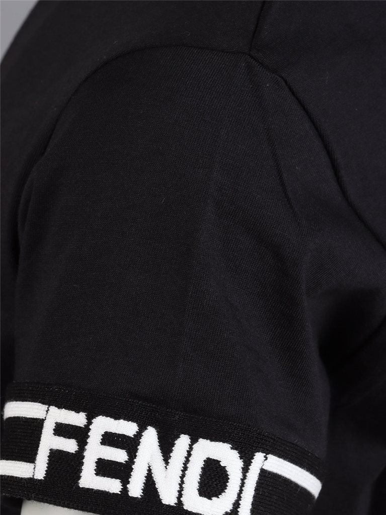 의류 T-shirt à liseré Fendi 검은색 어린이들