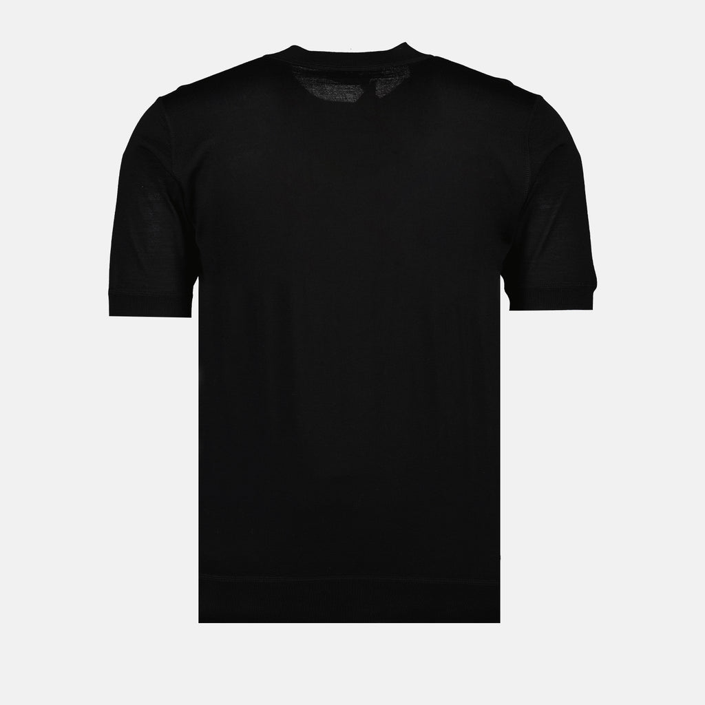 Maille T-shirt en laine extra-fine Prada Noir Homme