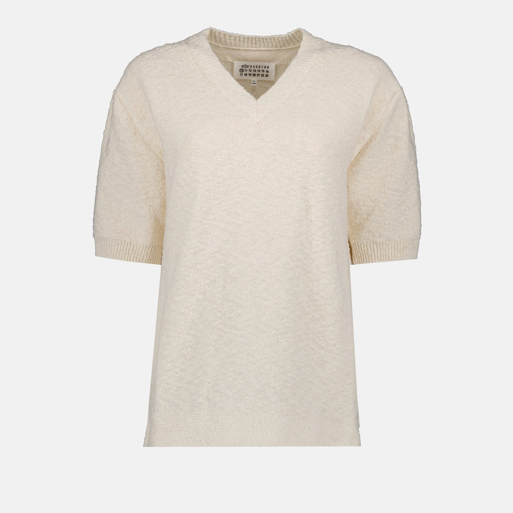 T-shirts T-shirt en maille Maison Margiela Blanc Femme