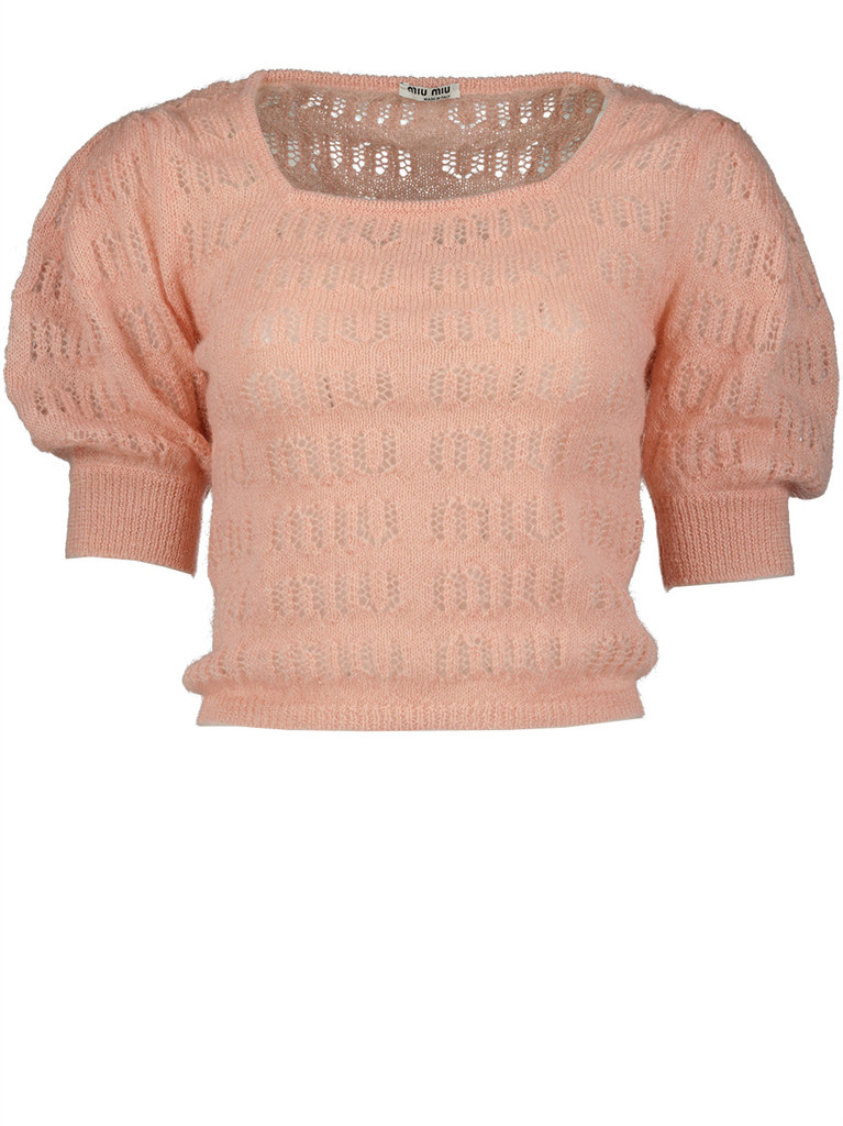Strickwaren T-shirt en mohair Miu Miu Rosa Femme
