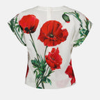 Camisetas T-shirt en popeline Dolce & Gabbana Blanco Femme