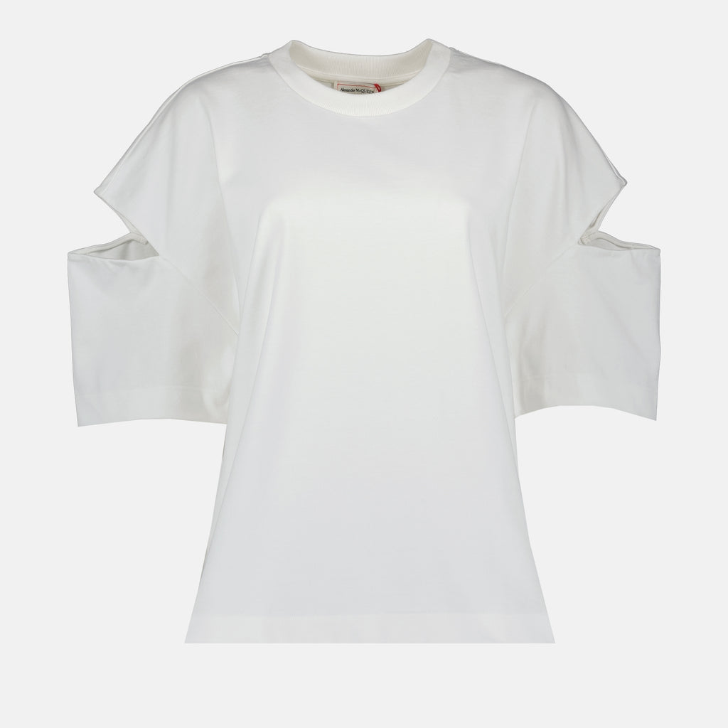 Tシャツ オーバーサイズ スプリット T シャツ Alexander McQueen 白 女性
